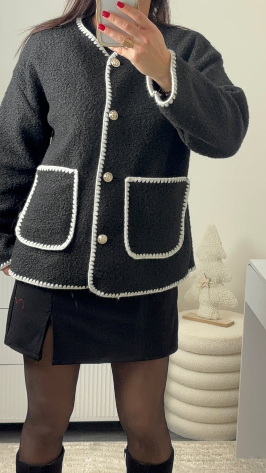 Veste bouclette noire