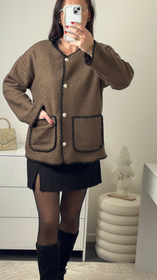Veste bouclette marron