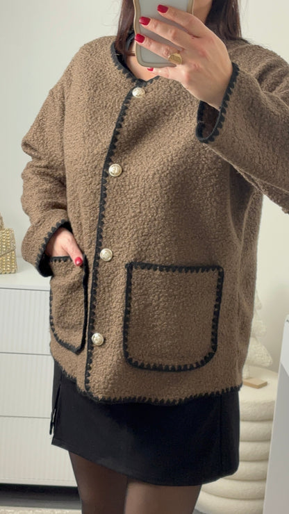 Veste bouclette marron