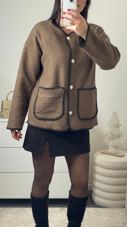 Veste bouclette marron