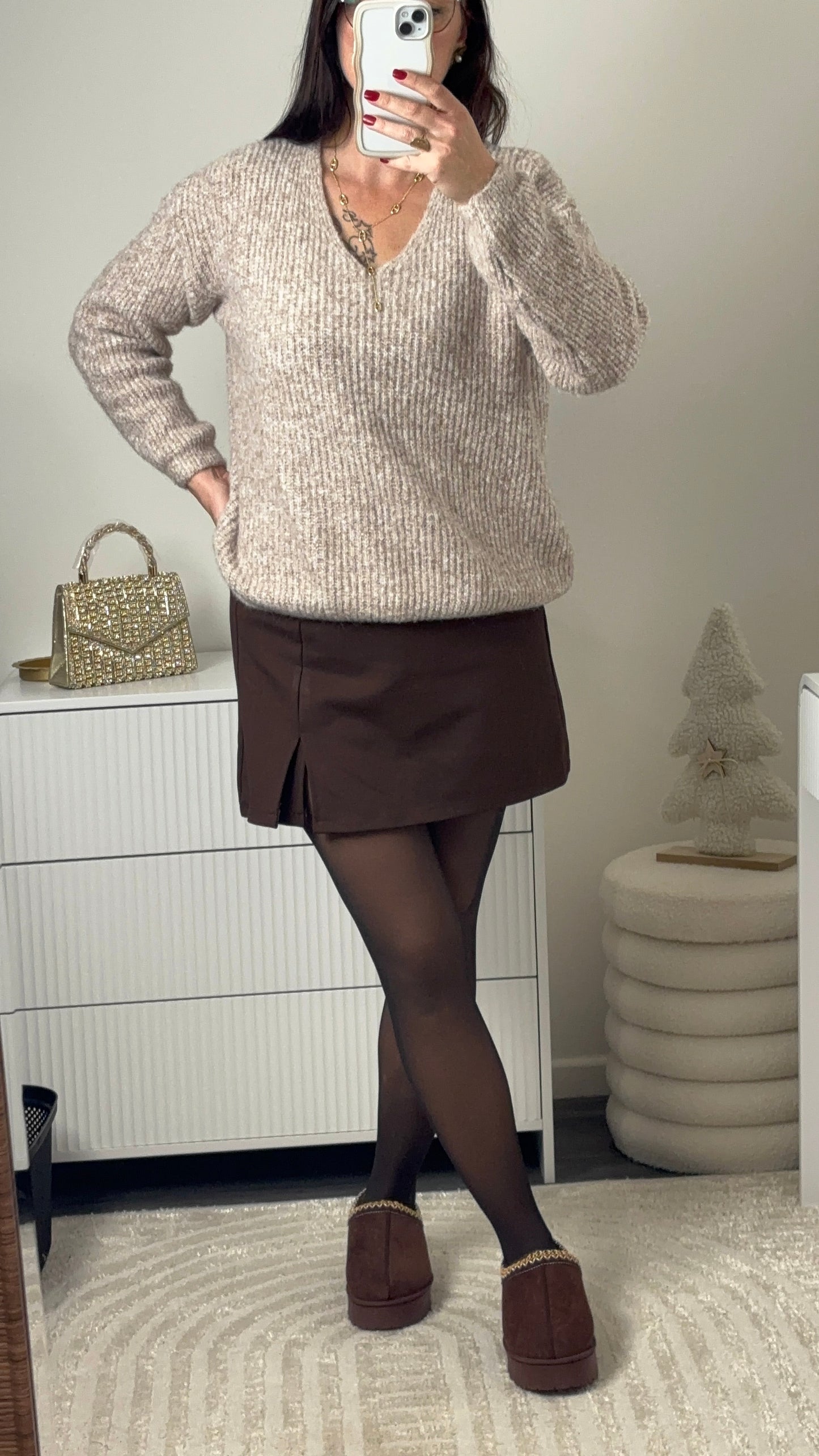 Pull doux taupe