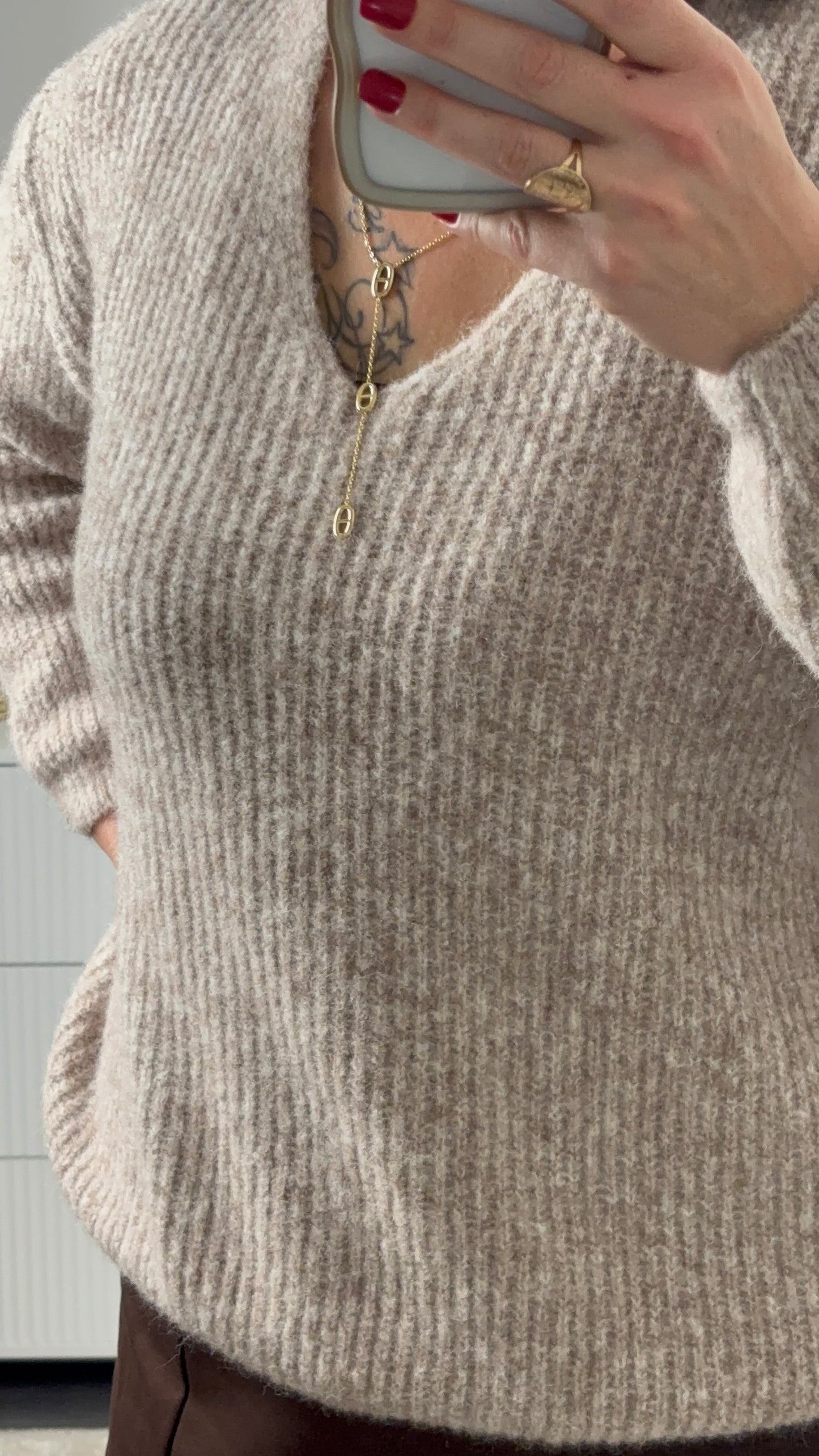 Pull doux taupe