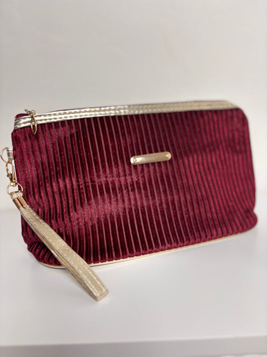 Trousse de maquillage bordeaux