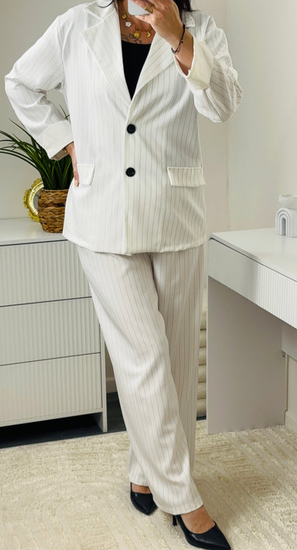 ENSEMBLE BLAZER BLANC