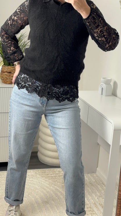 PULL SANS MANCHE NOIR