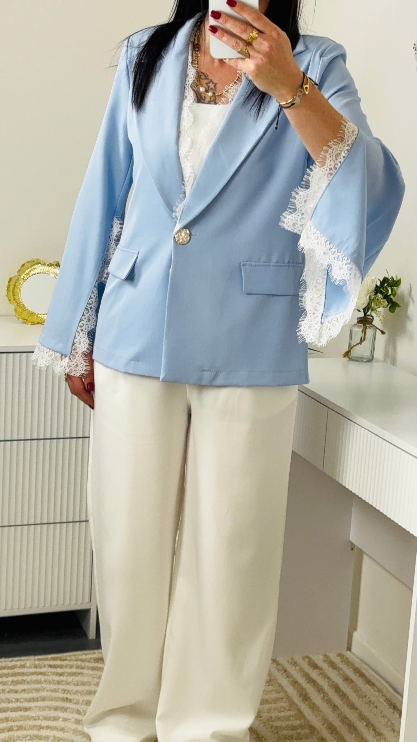 BLAZER DENTELLE BLEU