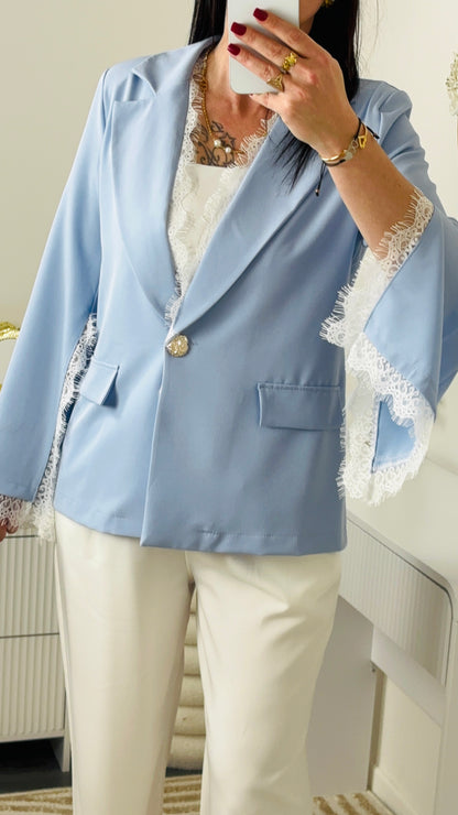 BLAZER DENTELLE BLEU