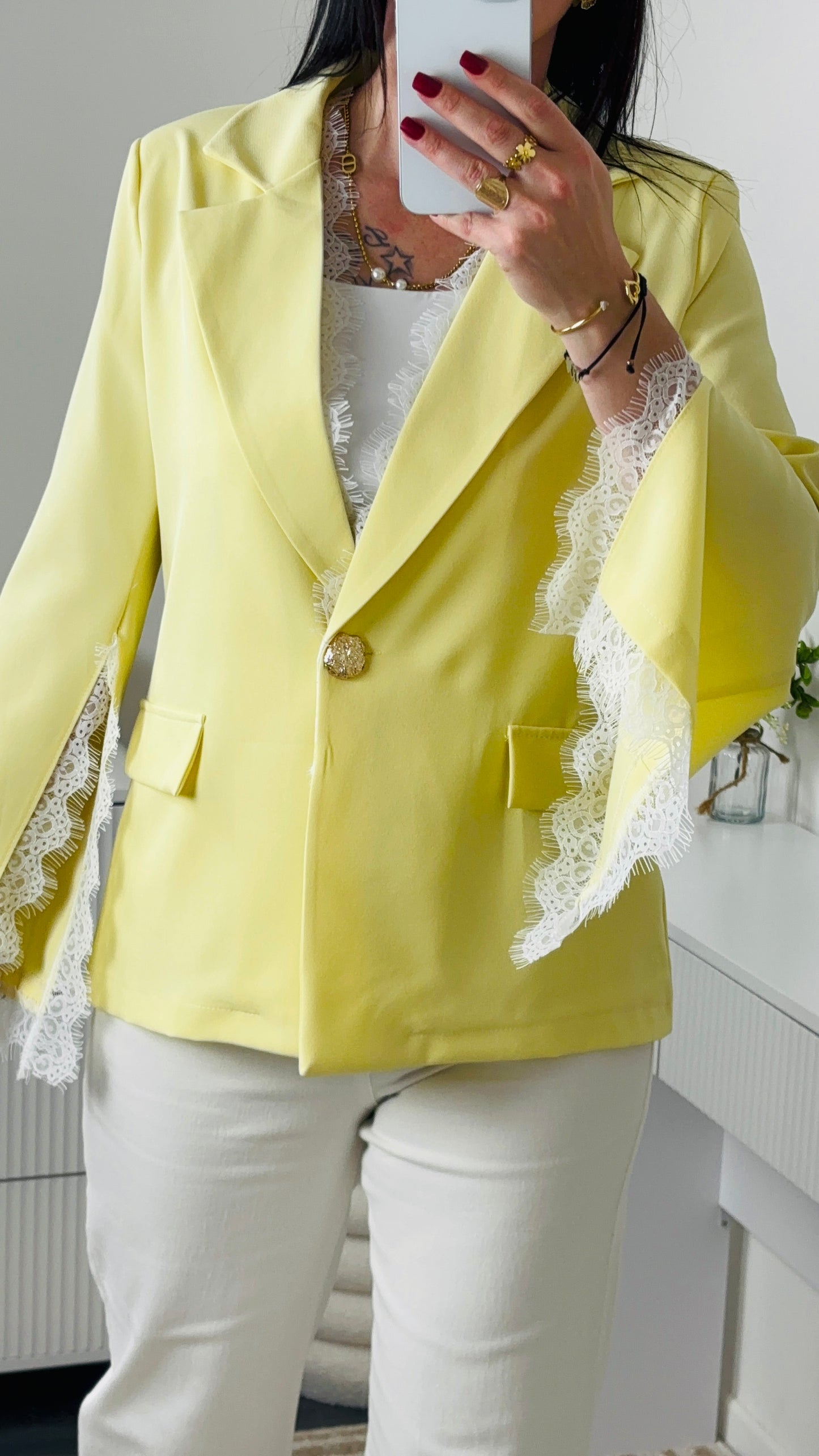 BLAZER DENTELLE JAUNE