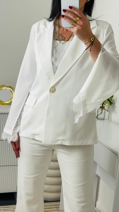 BLAZER DENTELLE BLANC