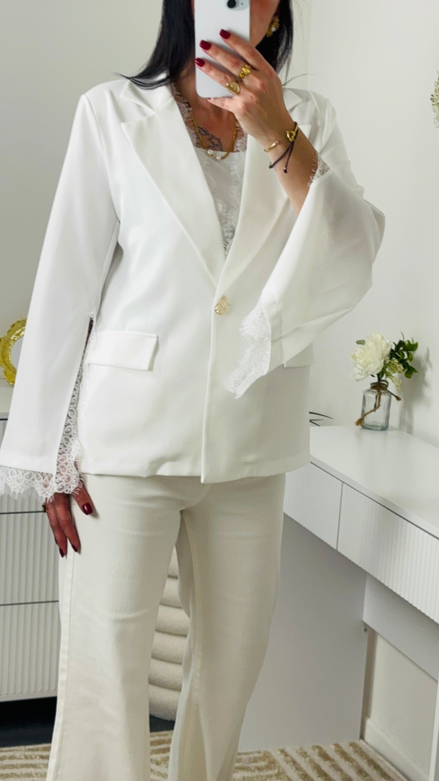 BLAZER DENTELLE BLANC