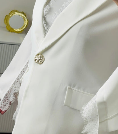 BLAZER DENTELLE BLANC