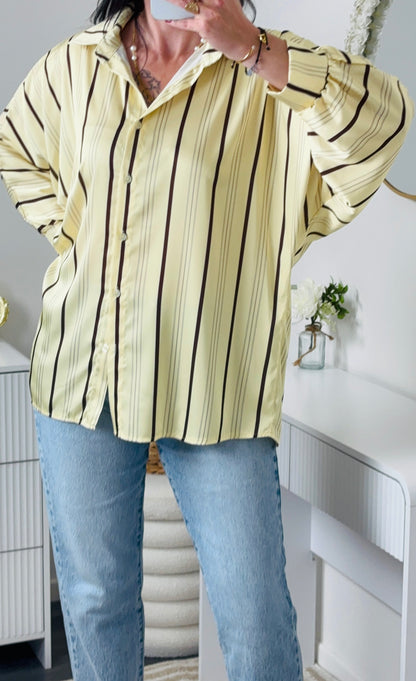 CHEMISE SATIN JAUNE