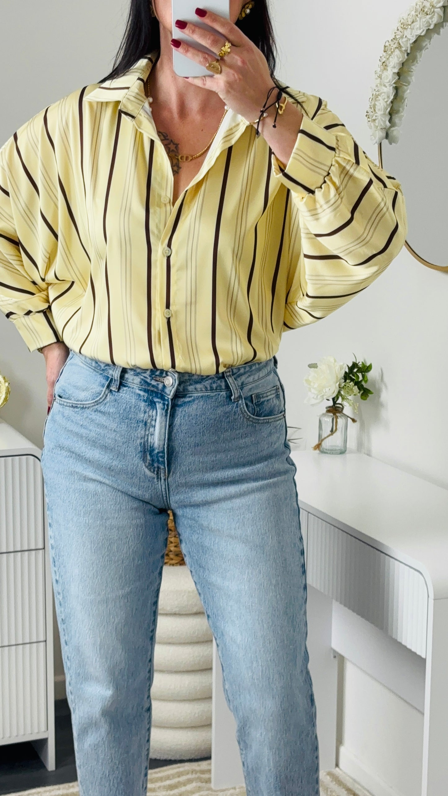 CHEMISE SATIN JAUNE