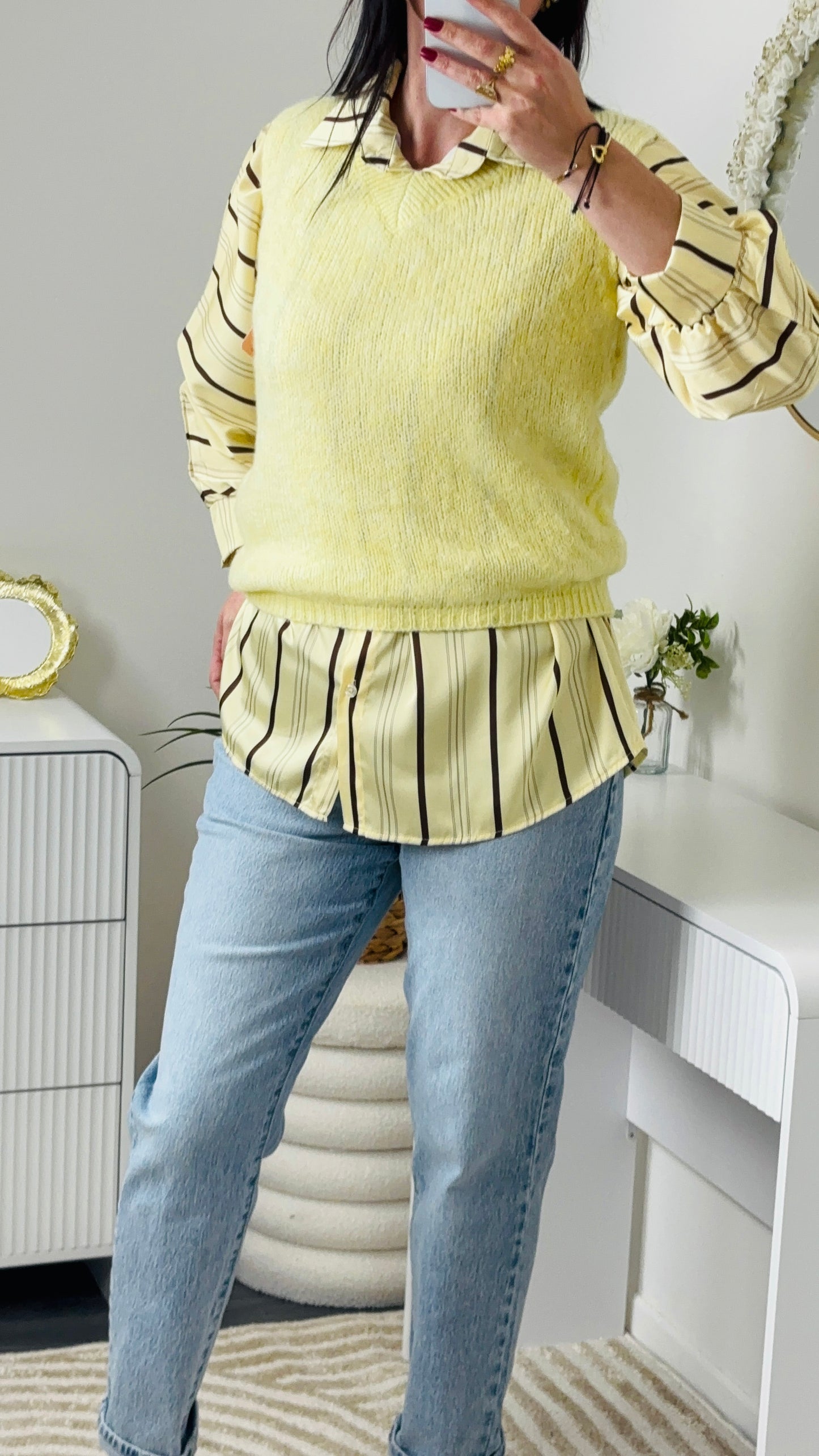 CHEMISE SATIN JAUNE