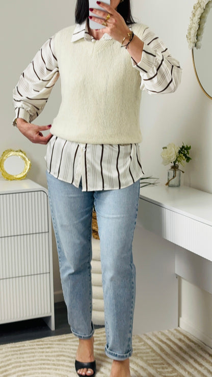 CHEMISE SATIN BLANC