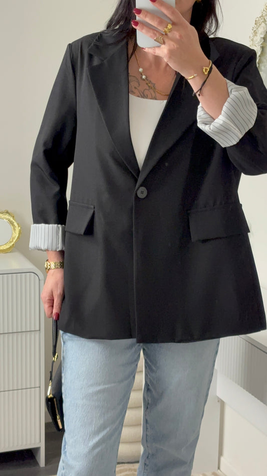 BLAZER RAYURE NOIR