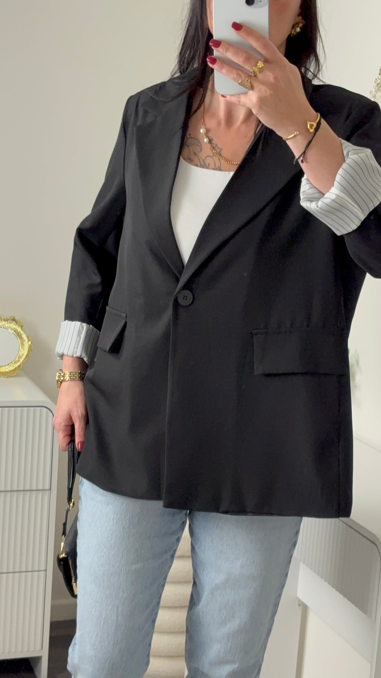BLAZER RAYURE NOIR