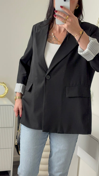 BLAZER RAYURE NOIR