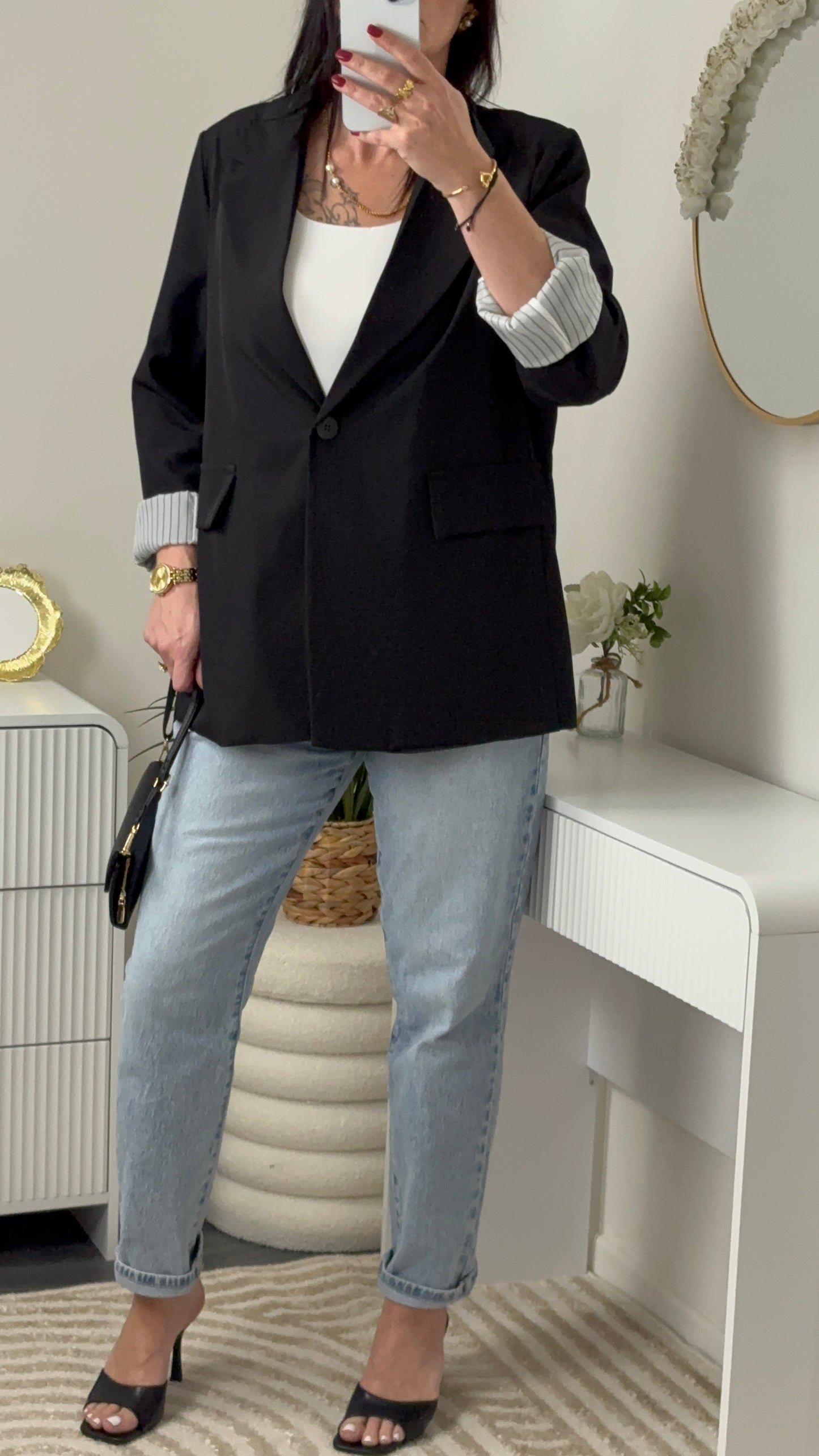 BLAZER RAYURE NOIR