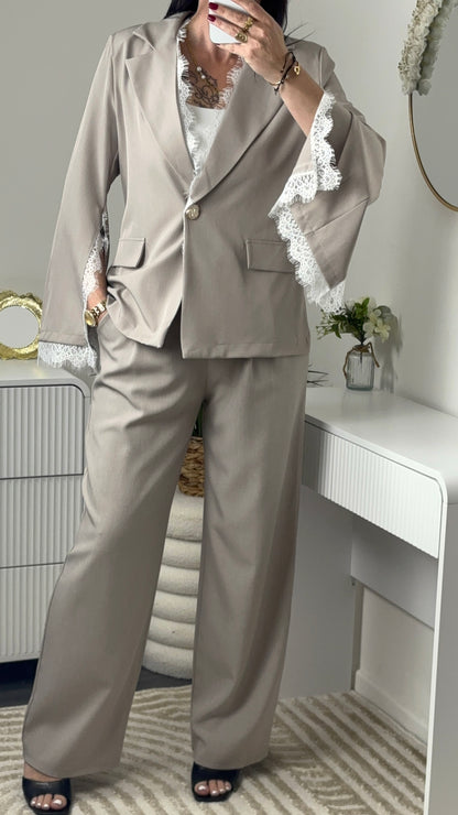 BLAZER DENTELLE TAUPE