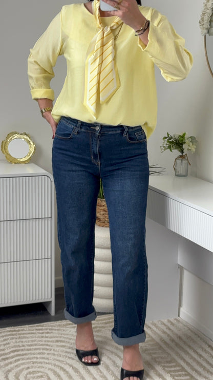 BLOUSE & FOULARD JAUNE