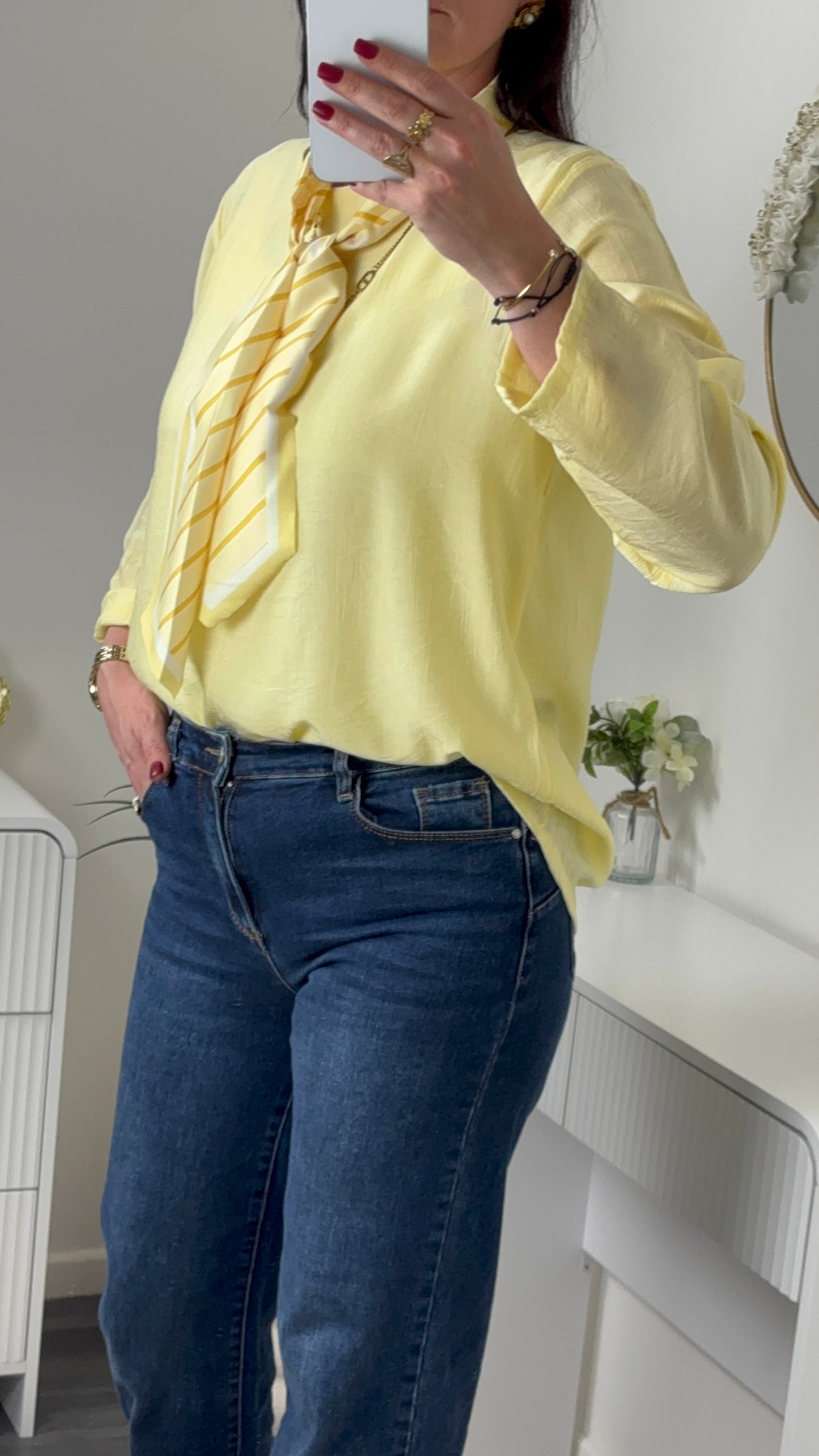 BLOUSE & FOULARD JAUNE