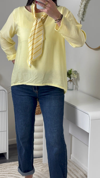 BLOUSE & FOULARD JAUNE
