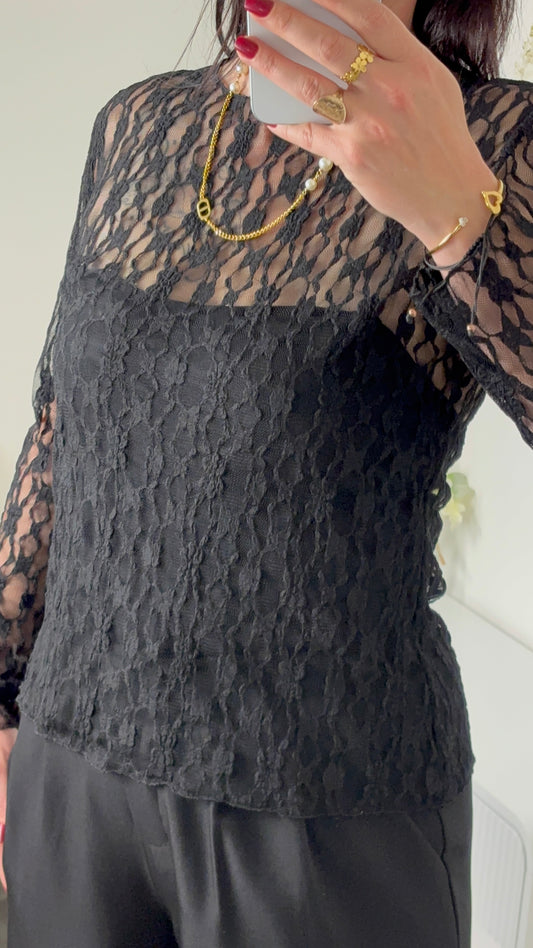 TOP DENTELLE NOIR