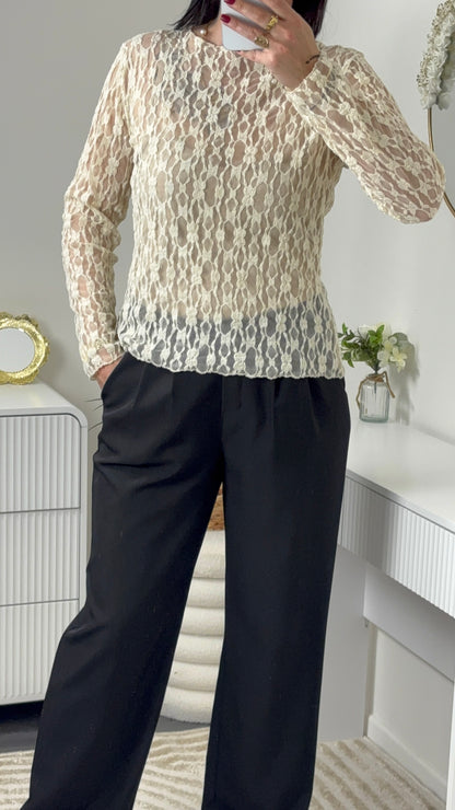 TOP DENTELLE BEIGE