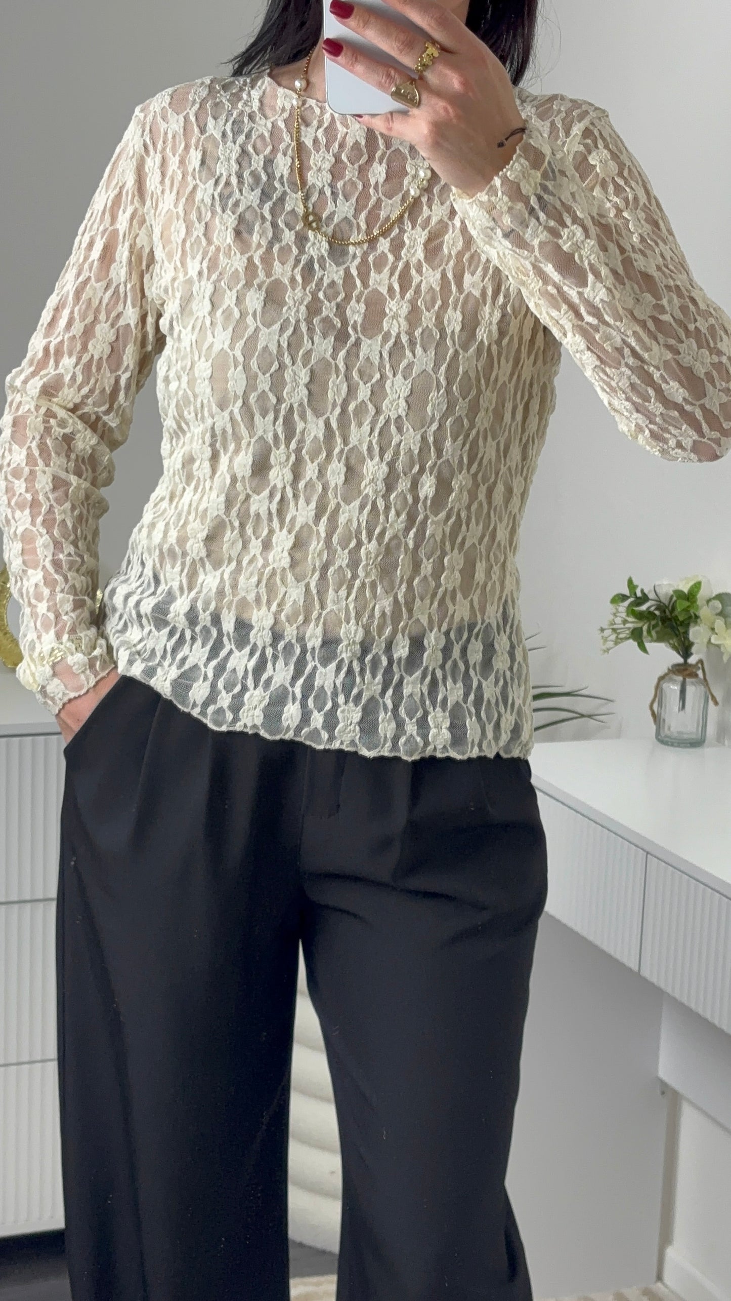 TOP DENTELLE BEIGE
