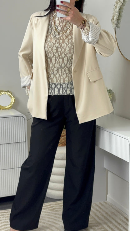 TOP DENTELLE BEIGE