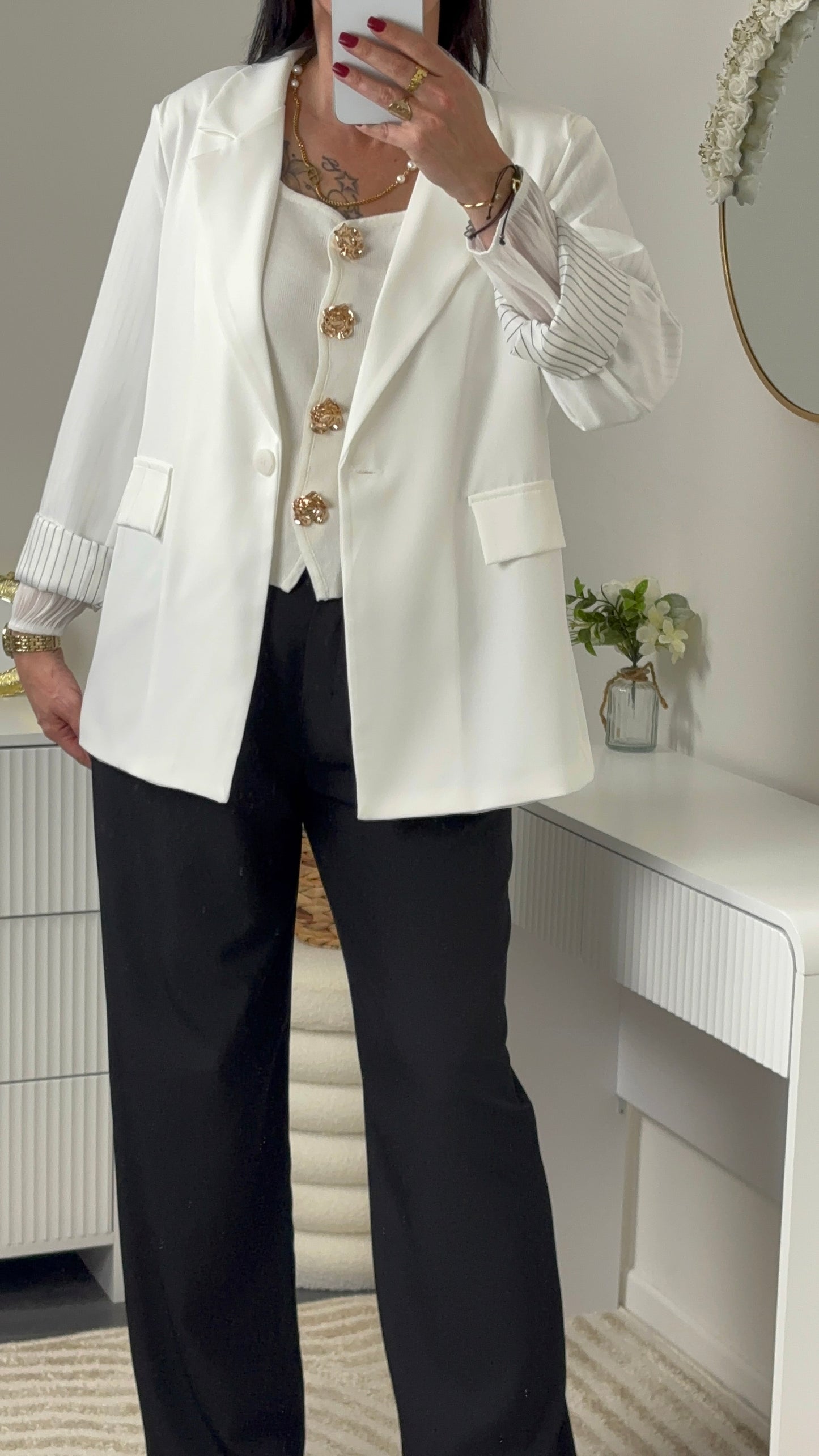 BLAZER RAYURE BLANC