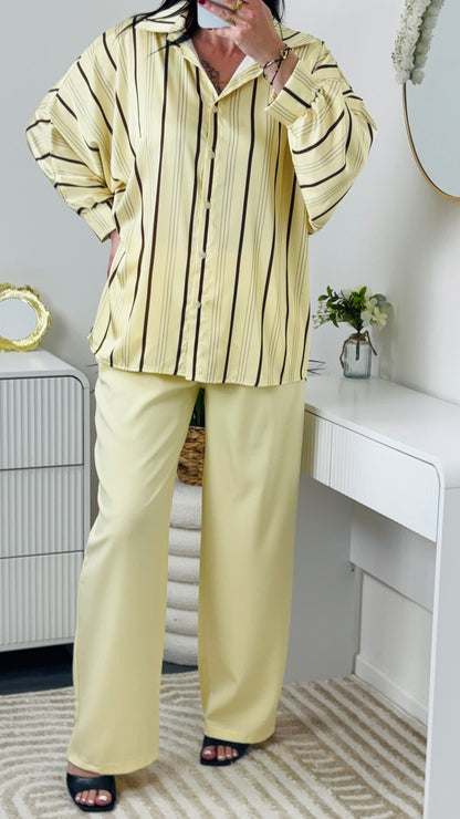 CHEMISE SATIN JAUNE