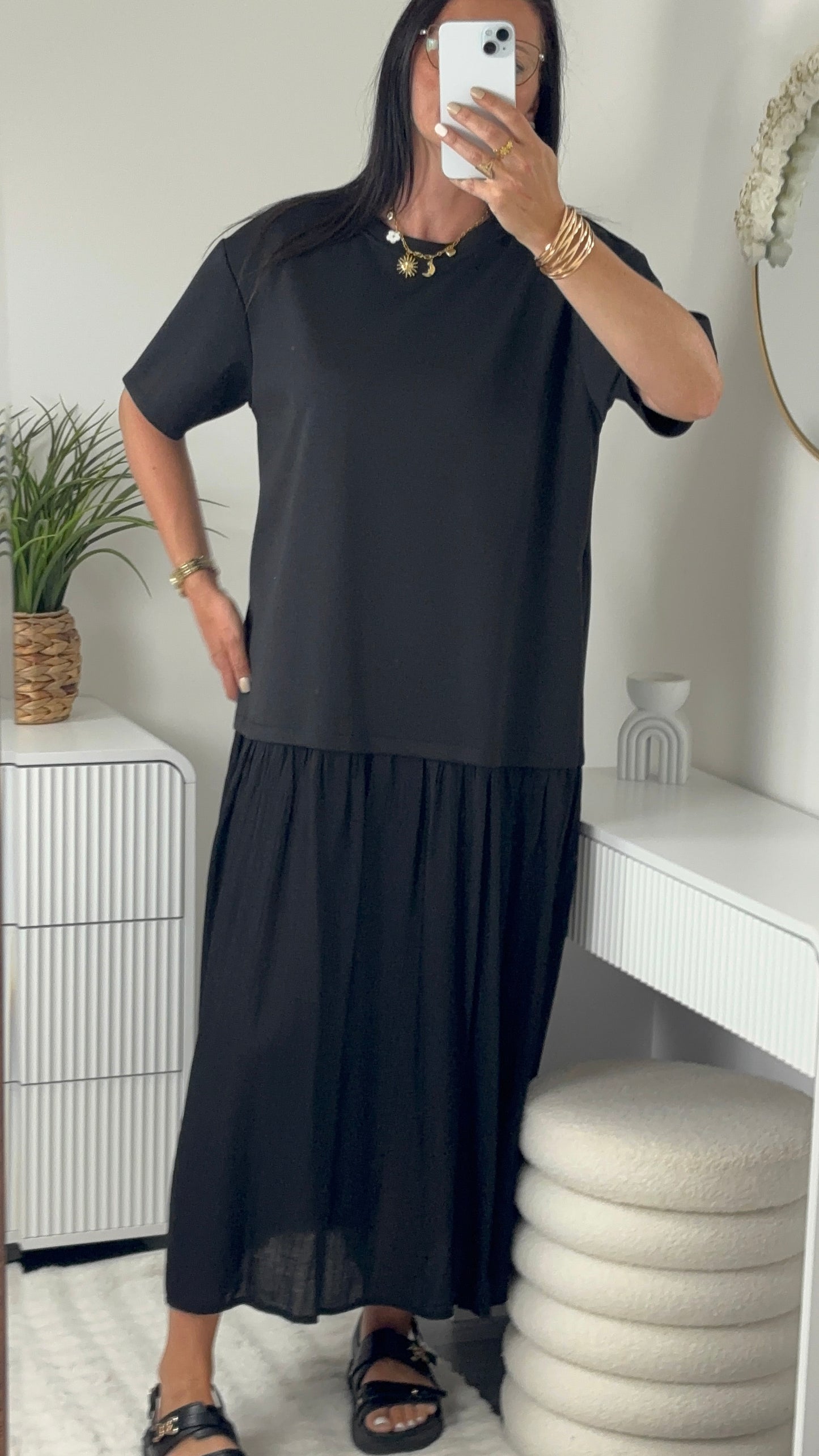 ROBE LONGUE OVERSIZE NOIRE