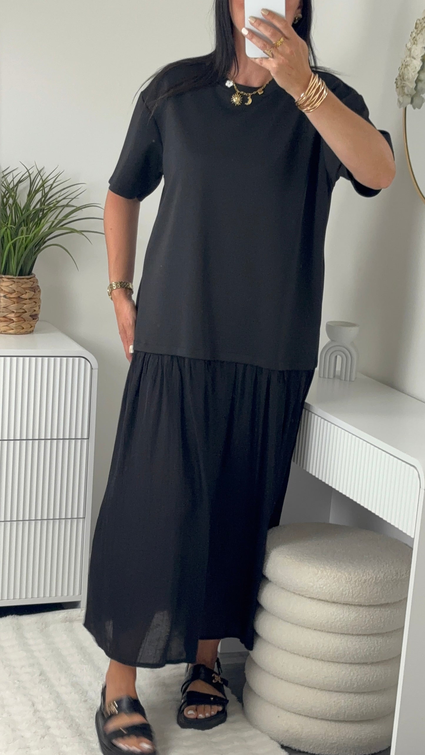ROBE LONGUE OVERSIZE NOIRE