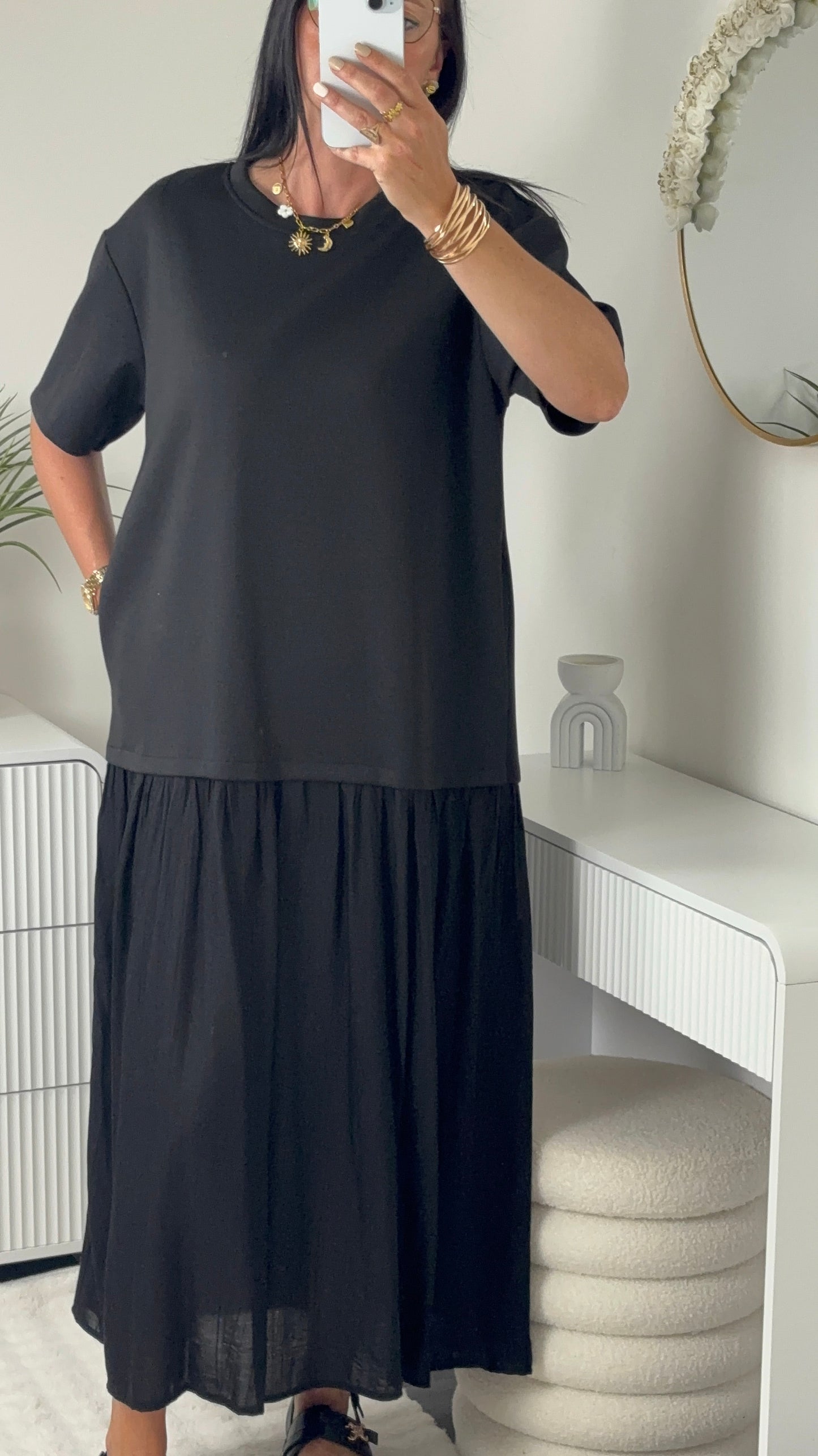 ROBE LONGUE OVERSIZE NOIRE