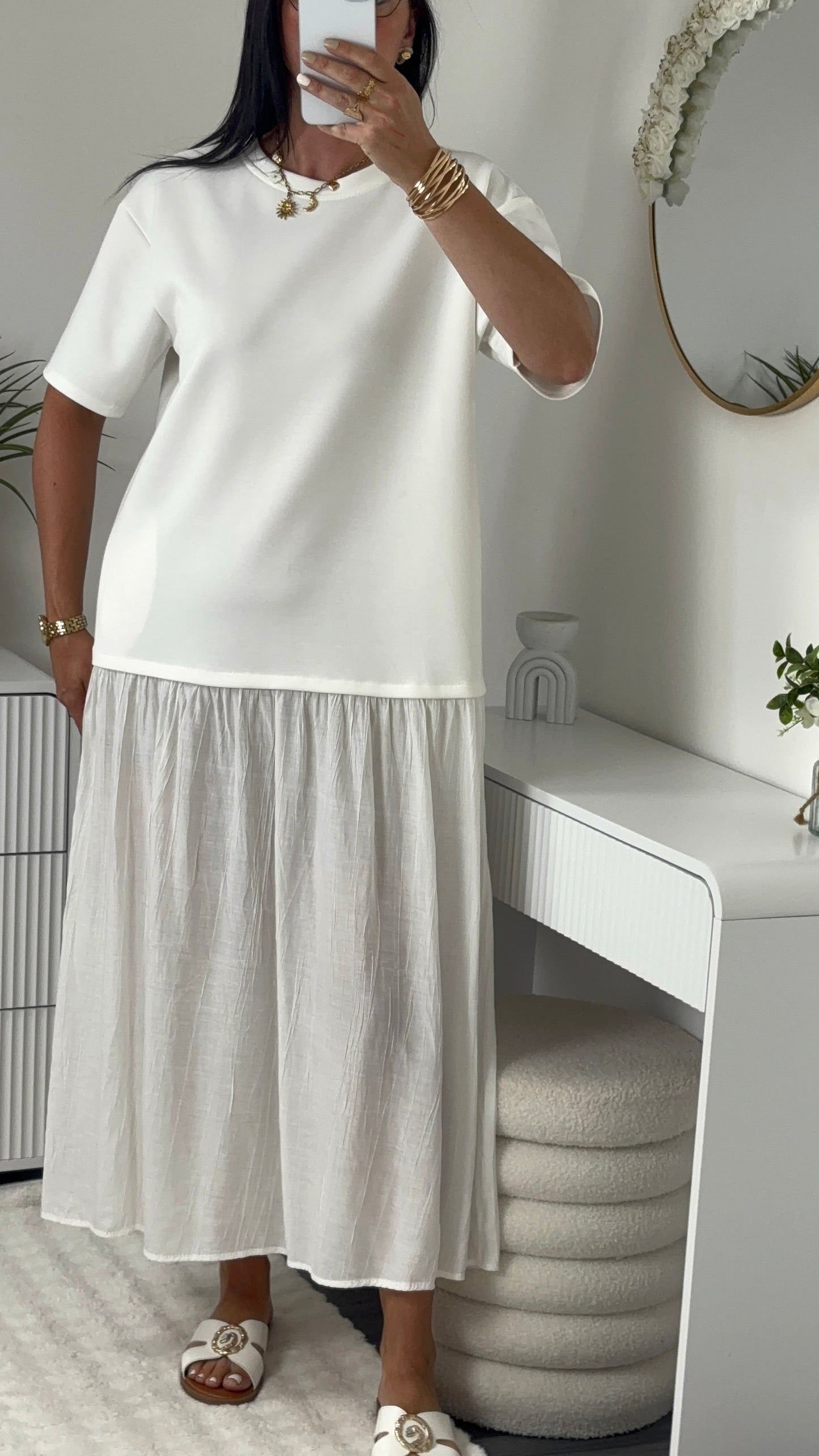 ROBE LONGUE OVERSIZE BLANCHE