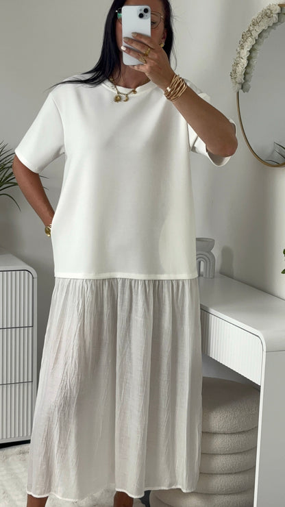 ROBE LONGUE OVERSIZE BLANCHE
