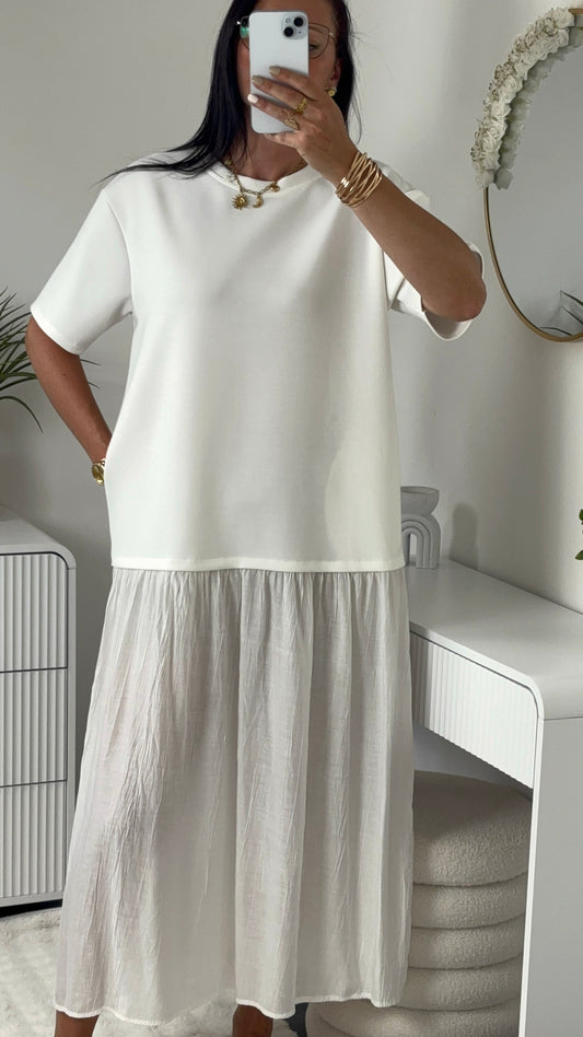 ROBE LONGUE OVERSIZE BLANCHE