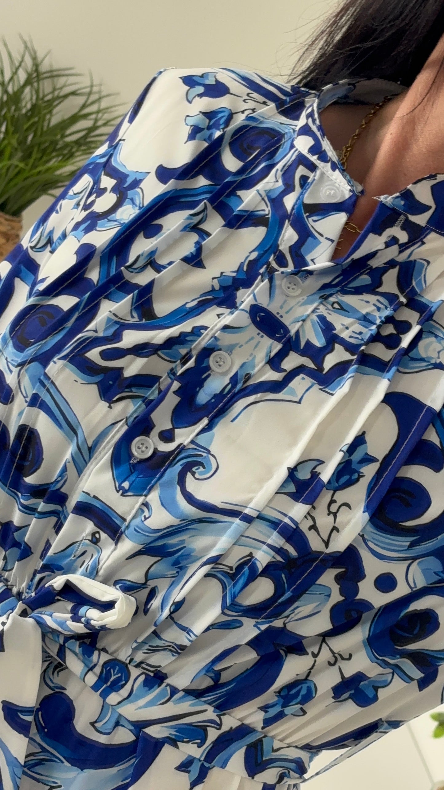 ROBE VOLANT BLEU