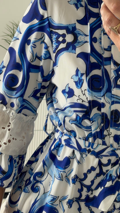 ROBE VOLANT BLEU