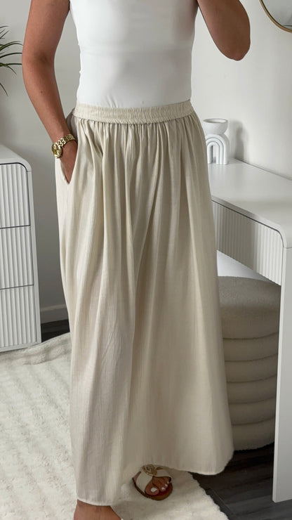 JUPE LONGUE BEIGE