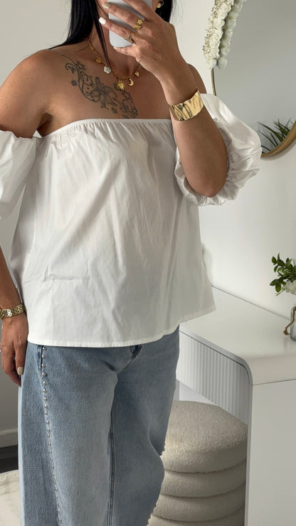TOP BUSTIER BLANC