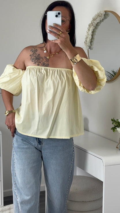 TOP BUSTIER JAUNE