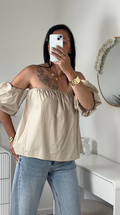 TOP BUSTIER TAUPE