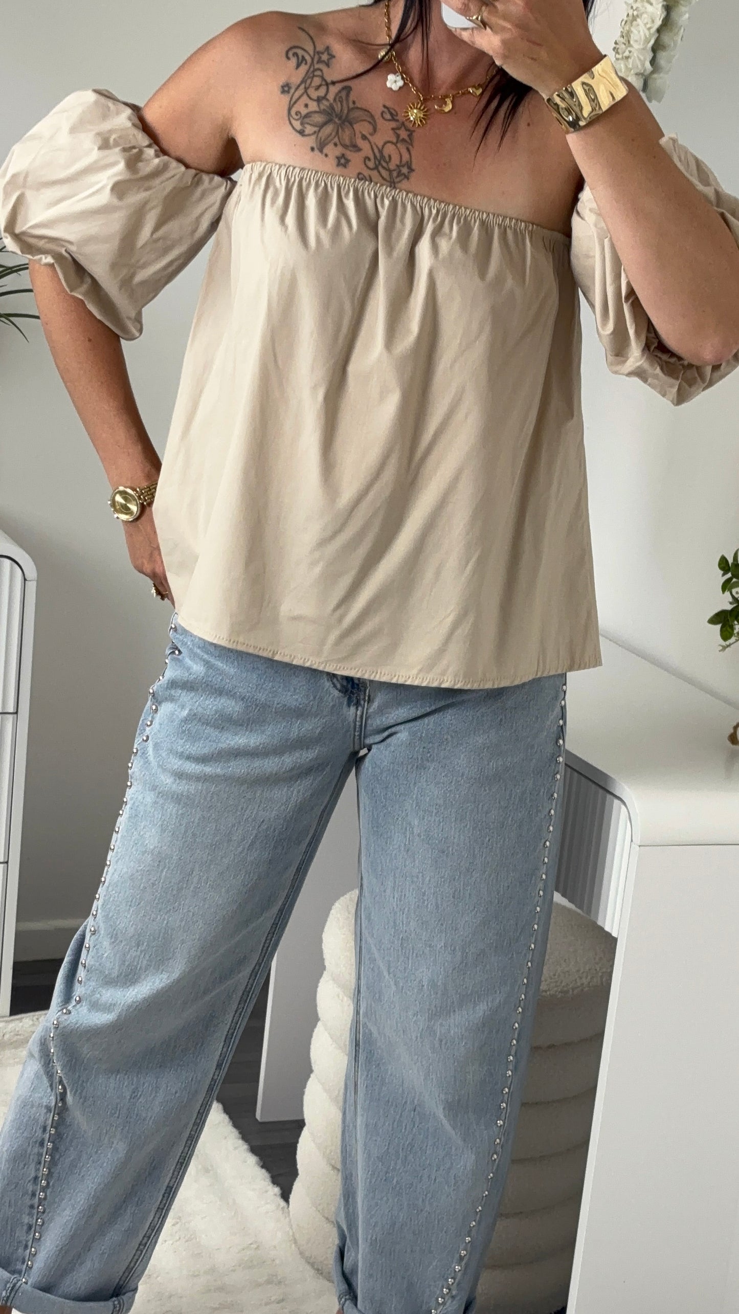 TOP BUSTIER TAUPE