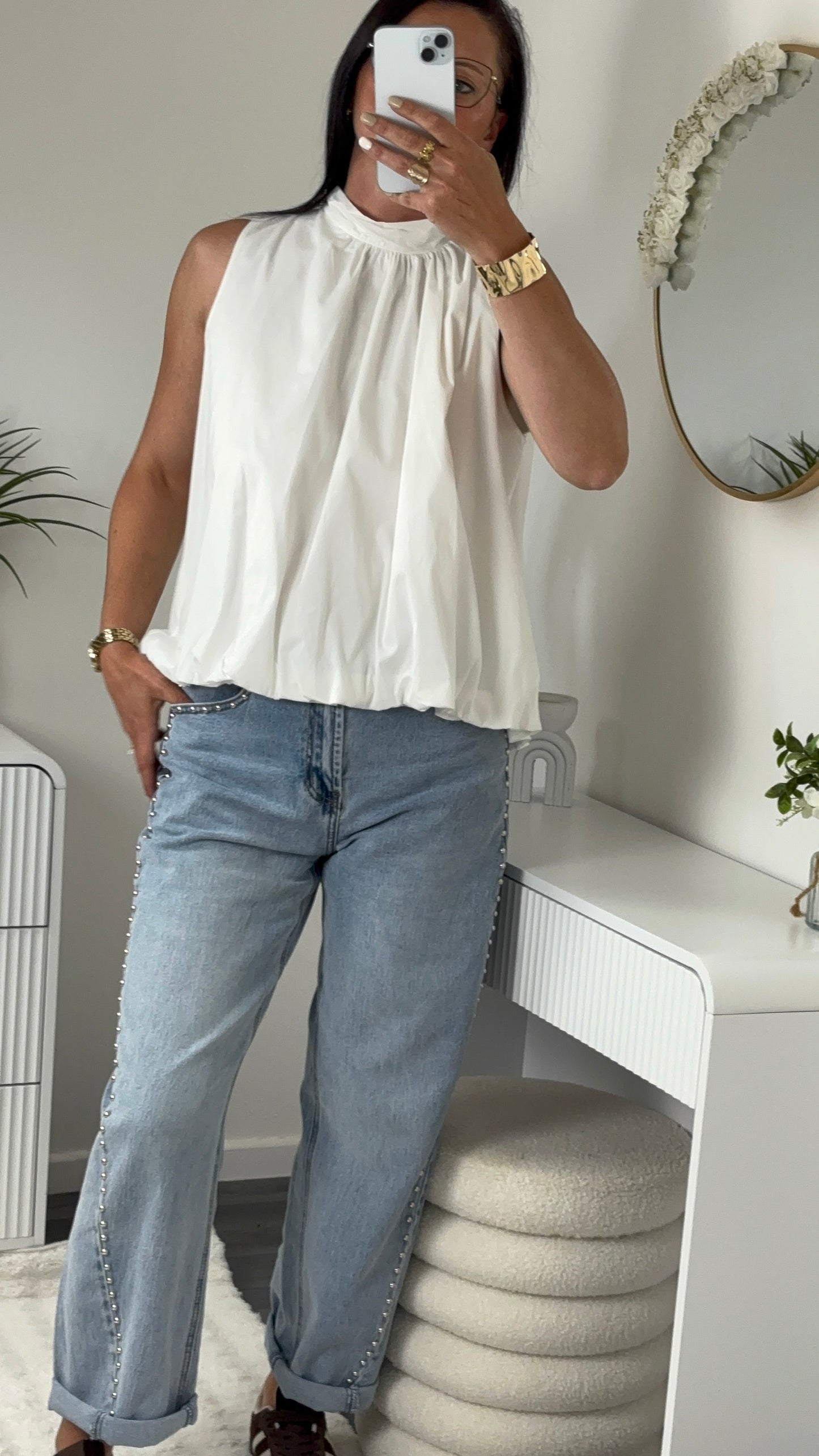 BLOUSE DOS OUVERT BLANCHE