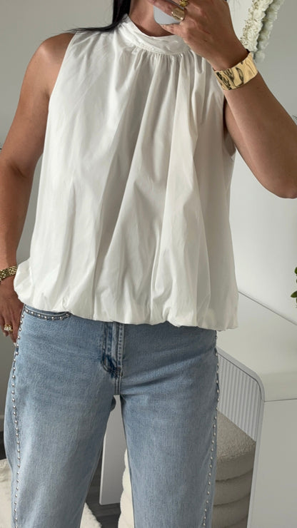 BLOUSE DOS OUVERT BLANCHE