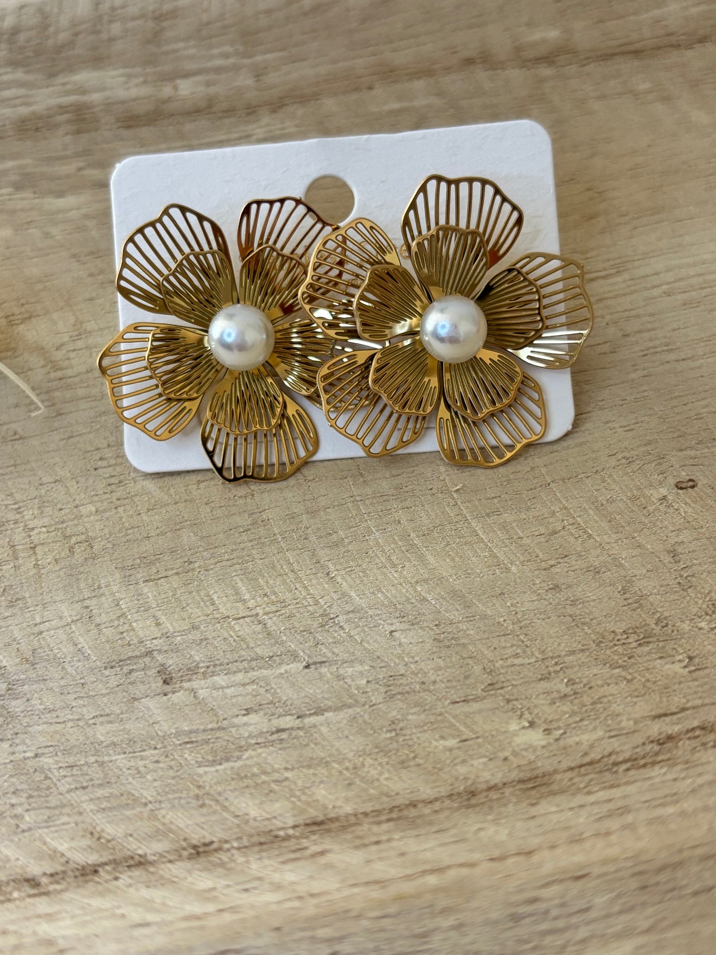 Boucles Fleurs 1 perle