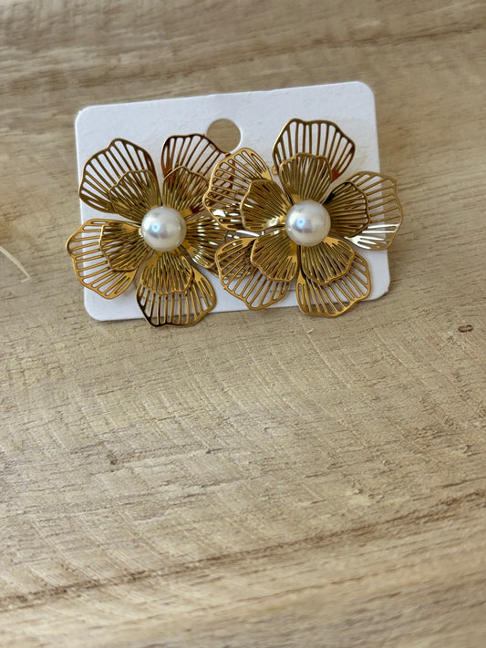 Boucles Fleurs 1 perle